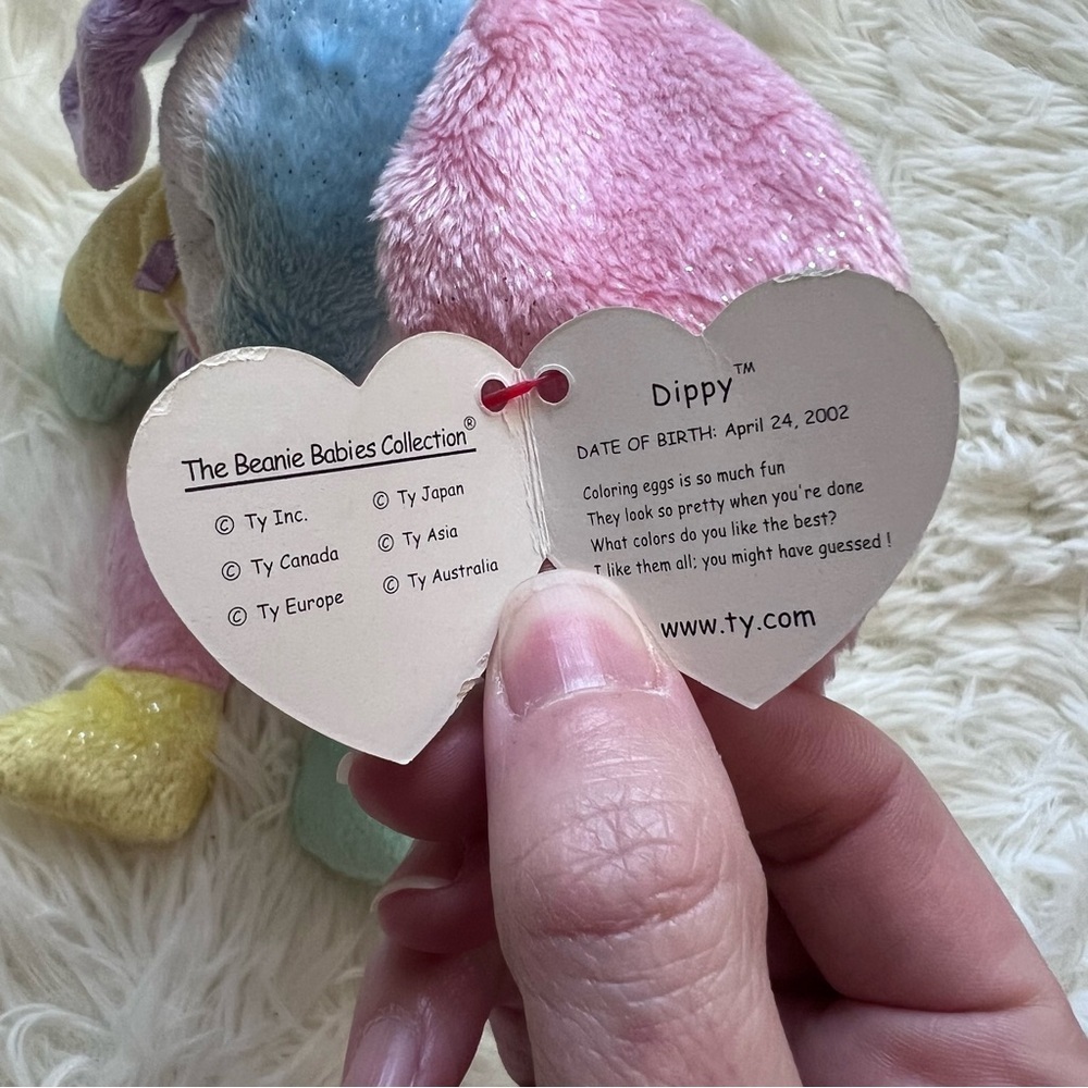 TY Beanie Babies “Dippy” Multicolor Rabbit Plush - Picture 6 of 7